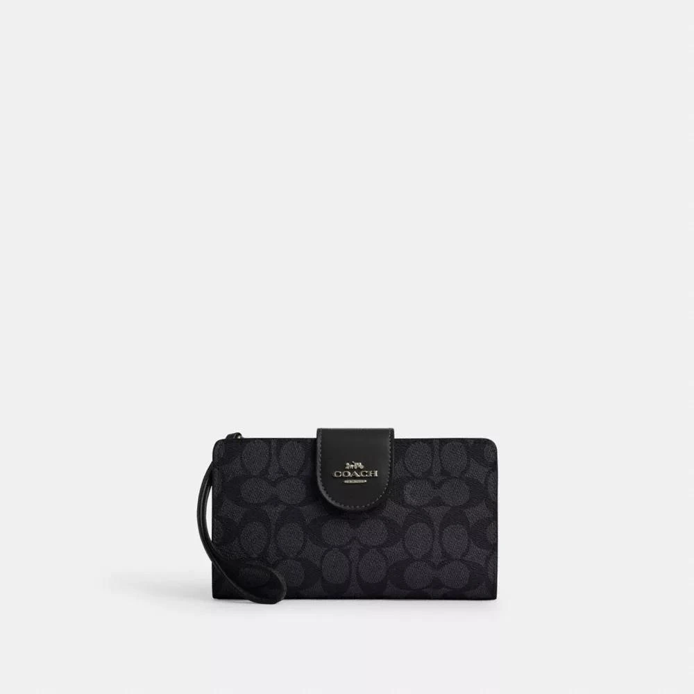 Coach Phone Wallet In Signature Canvas 1