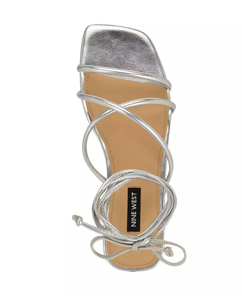 Nine West Women's Mikila Strappy Lace Up Flat Sandals 4