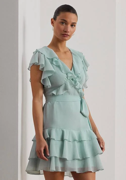 Ralph Lauren Ralph Lauren Ruffle Trim Crinkle Georgette Dress 3