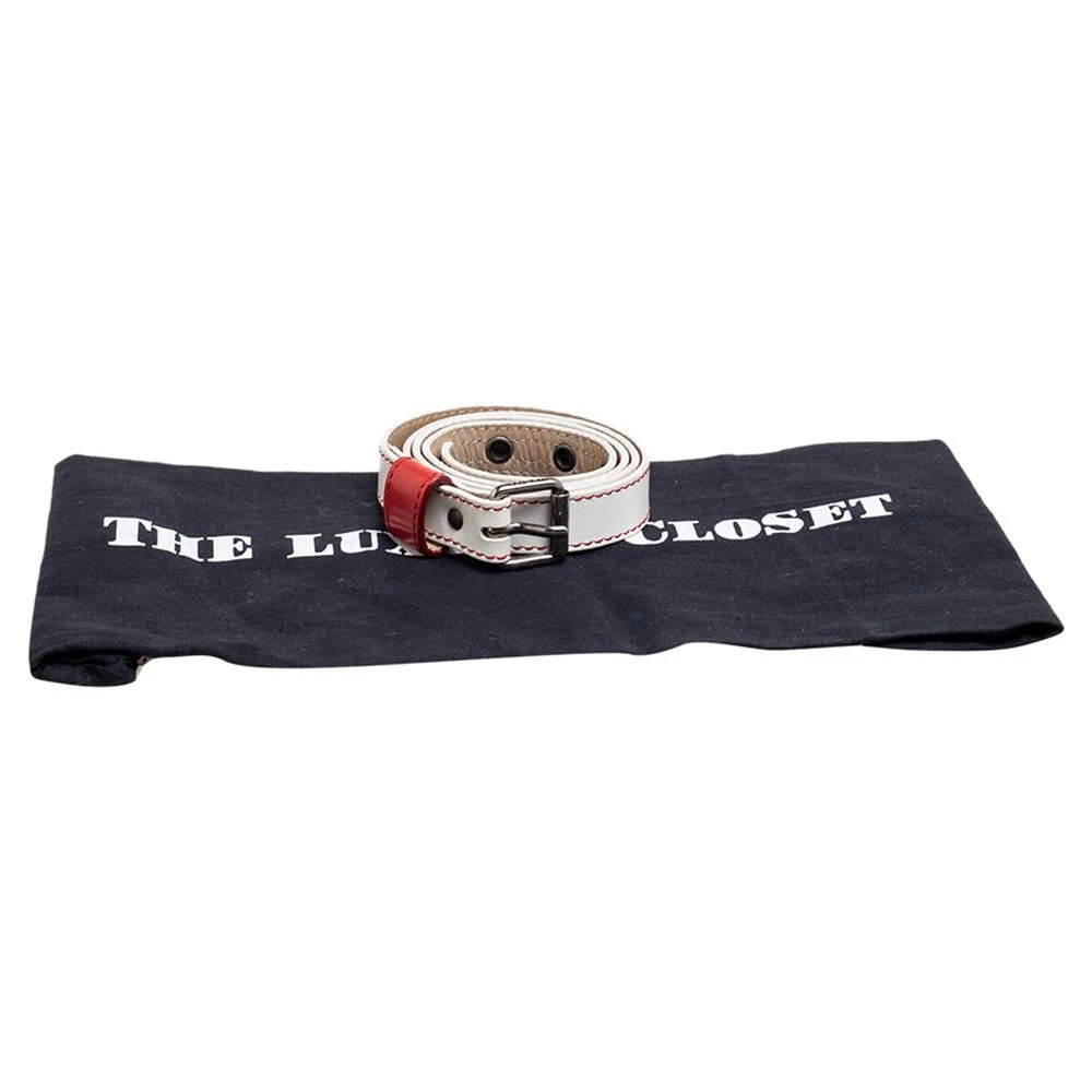 Marc Jacobs Marc by Marc Jacobs White/Red Leather Buckle Belt S/M 6
