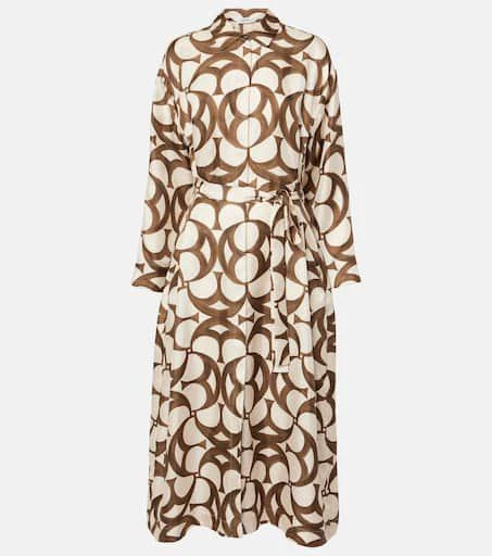 Max Mara Ileana printed silk twill shirt dress 1