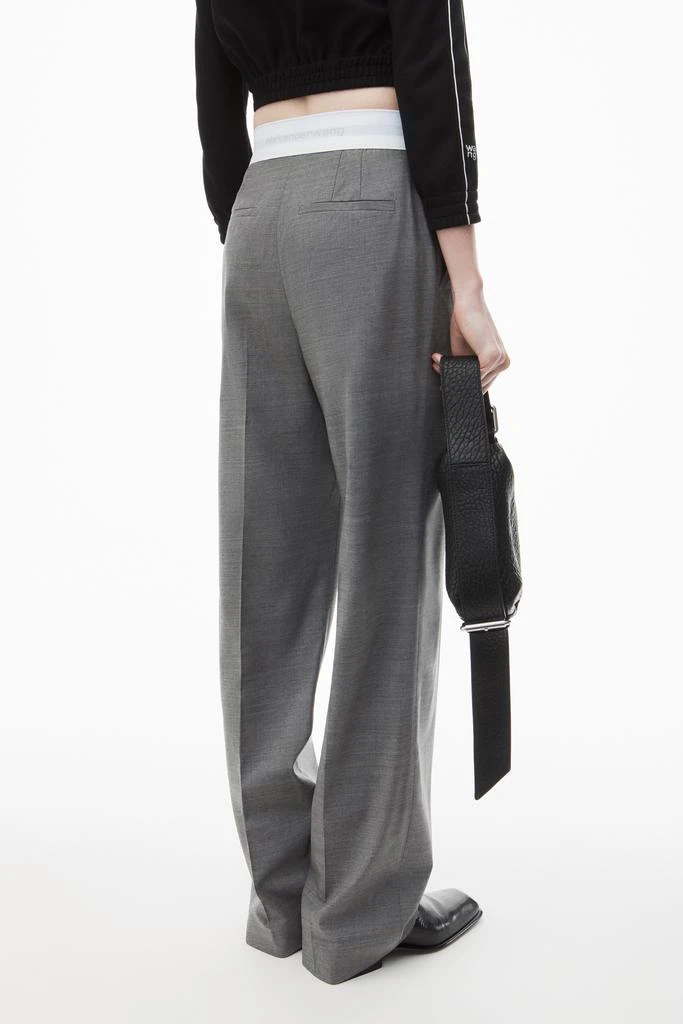 Alexander Wang High-Waist Pleated Pant with Logo Elastic 5