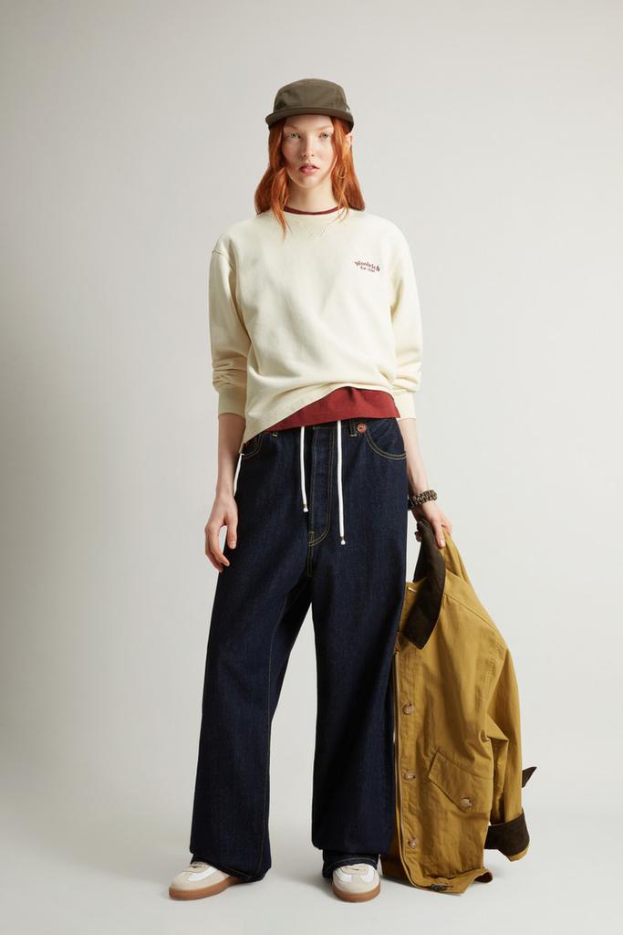 Woolrich Crewneck Sweatshirt in Pure Cotton - Women - Yellow