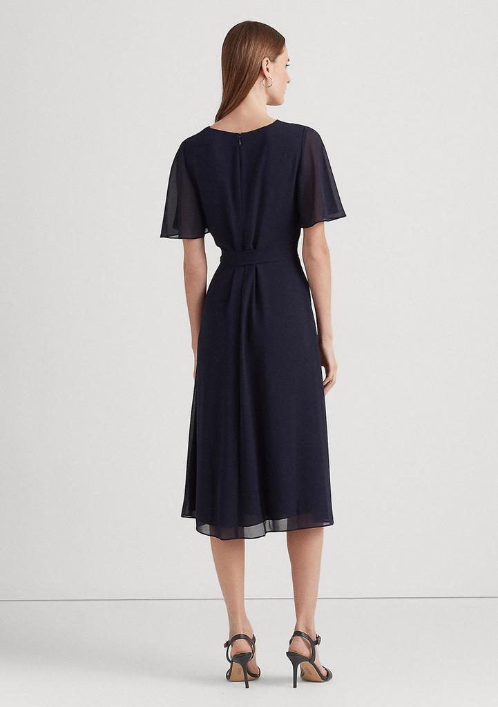 Ralph Lauren Belted Georgette Dress