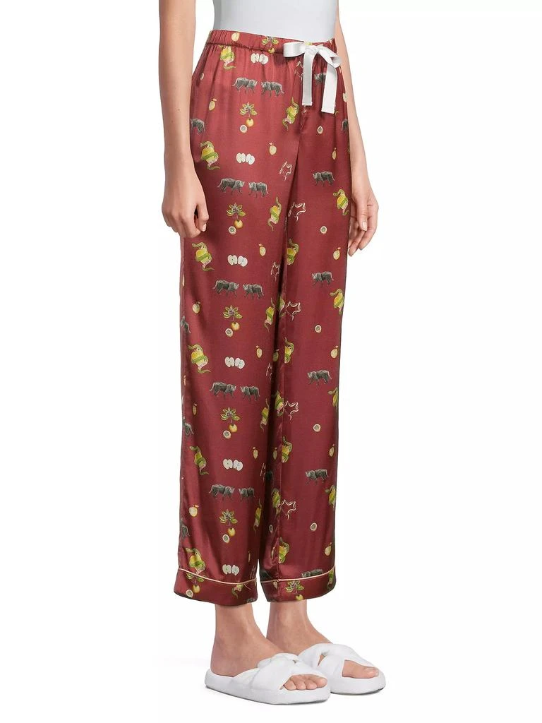 MORGAN LANE Chantal Printed Satin Drawstring Pants 4