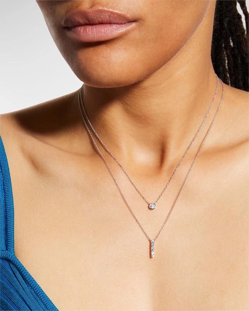 Memoire White Gold Solo Bezel Diamond Necklace, 18"L, 0.28-0.33tcw 5