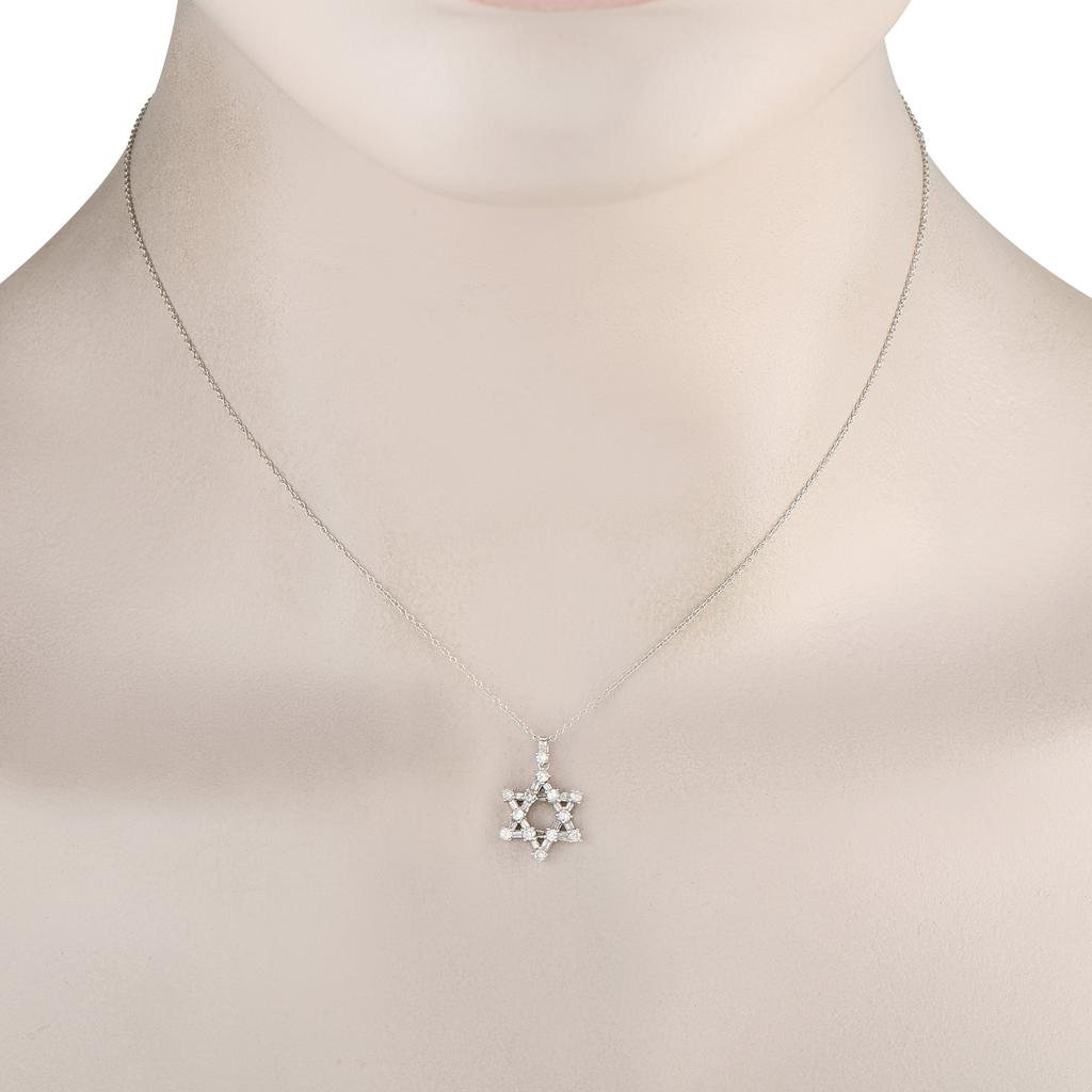 LB Exclusive 14K White Gold 0.50ct Diamond Pendant Necklace PN16053