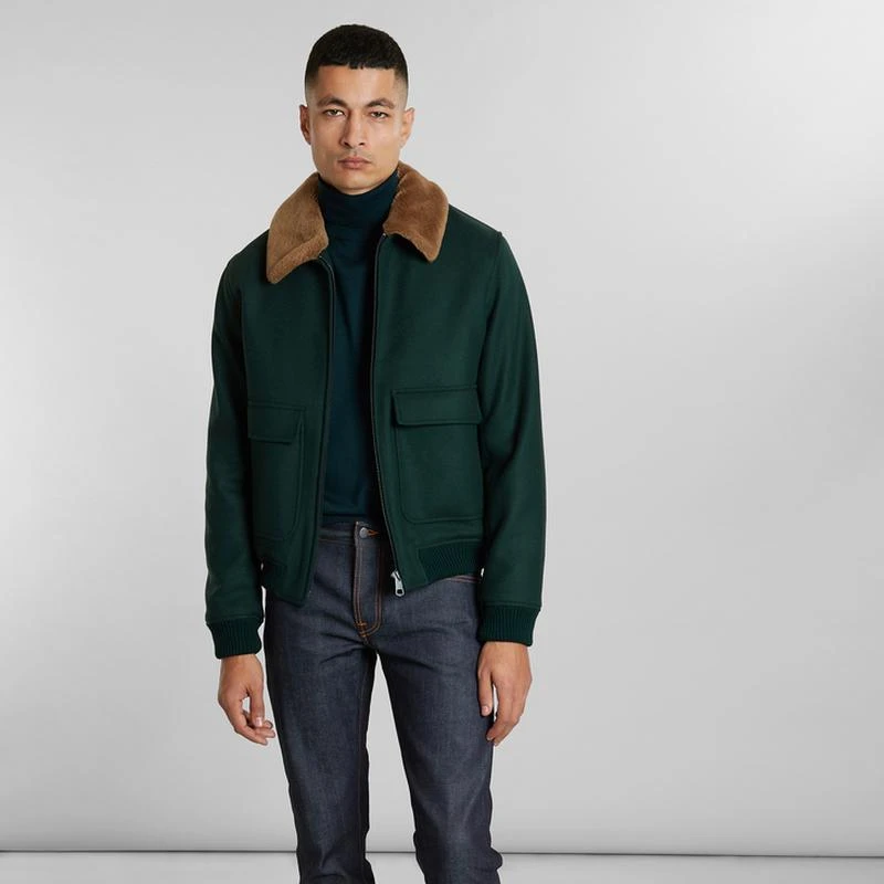 L'Exception Paris Virgin wool aviator jacket Vert L'EXCEPTION PARIS 3