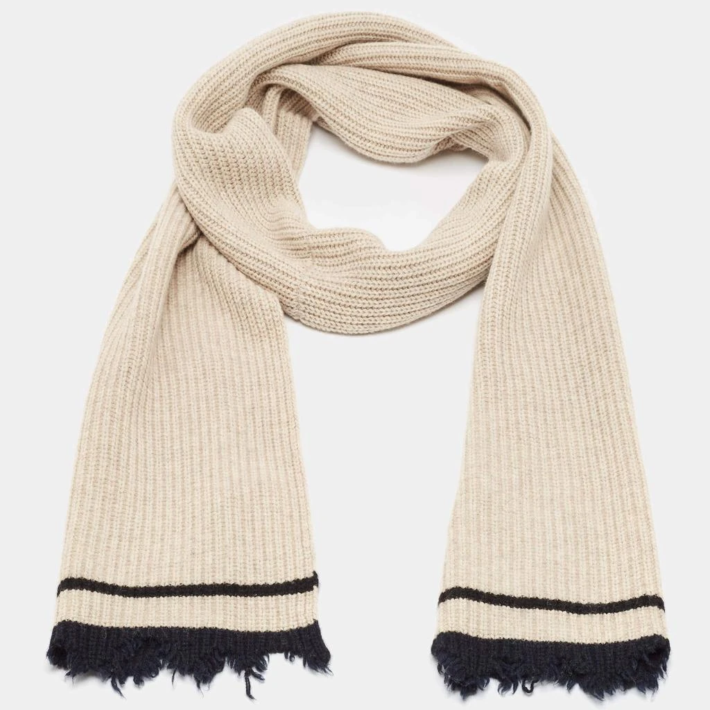ZADIG & VOLTAIRE Zadig & Voltaire Beige Rib Knit Wool Blend Lisa Muffler 2