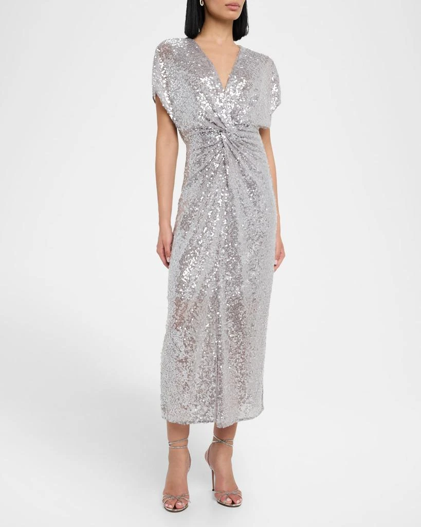 PRABAL GURUNG Jackie Twisted Sequined Midi Dress 2