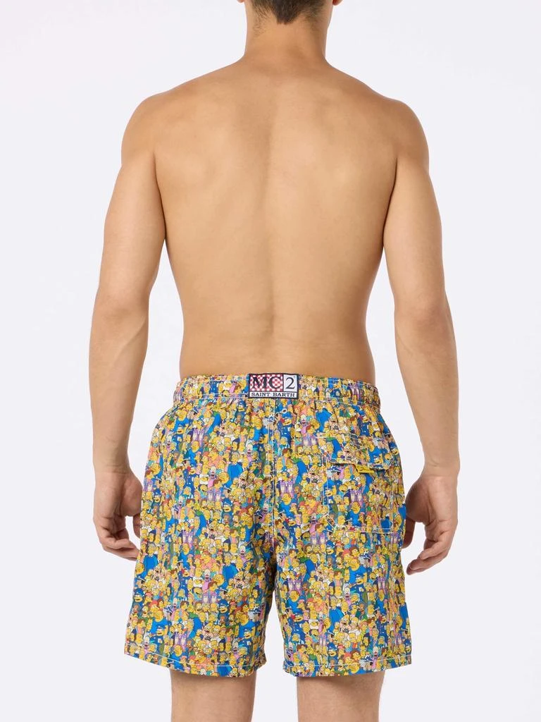 Mc2 Saint Barth Man Lightweight Fabric Swim-shorts Lighting Micro Fantasy With The Simpsons Family Print | The Simpsons Special Edition 2