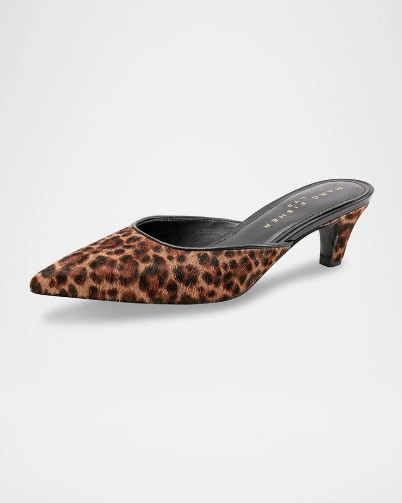 Marc Fisher Leopard Kitten-Heel Mule Pumps 5