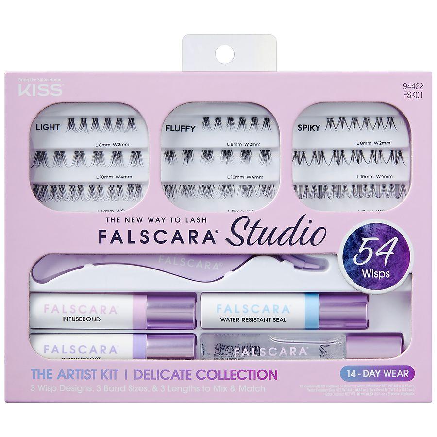 Kiss Glue-On Lashes Artist Kit, Delicate Collection 8mm-10mm-12mm