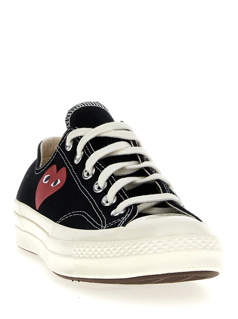 Comme des Garcons Canvas Sneakers With Contrast Heart Print