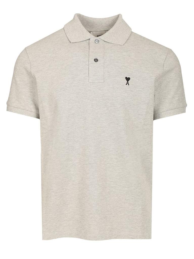 AMI AMI Paris Logo Embroidered Short Sleeved Polo Shirt