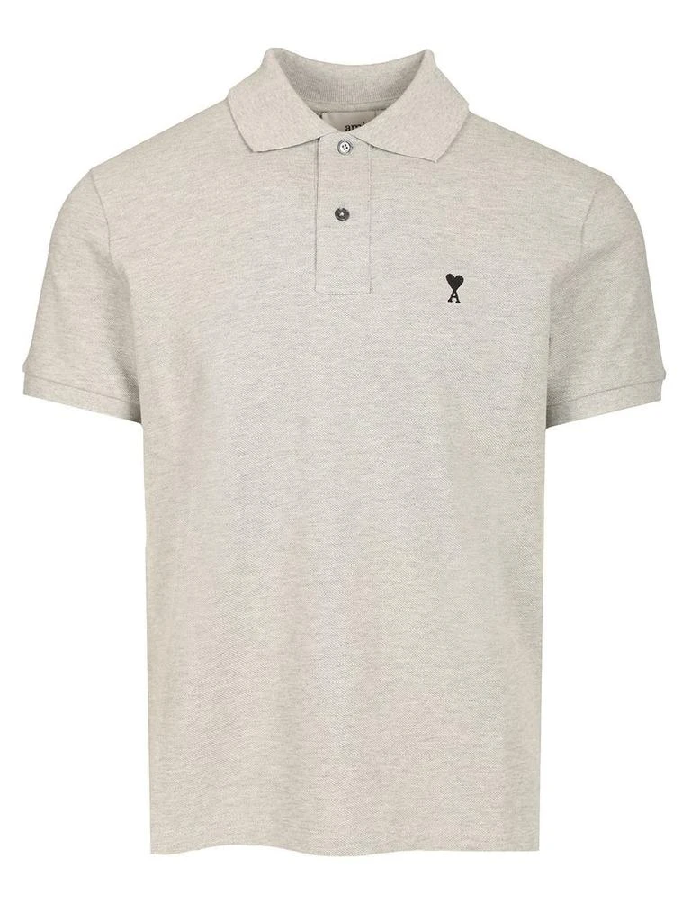 AMI AMI Paris Logo Embroidered Short Sleeved Polo Shirt 1