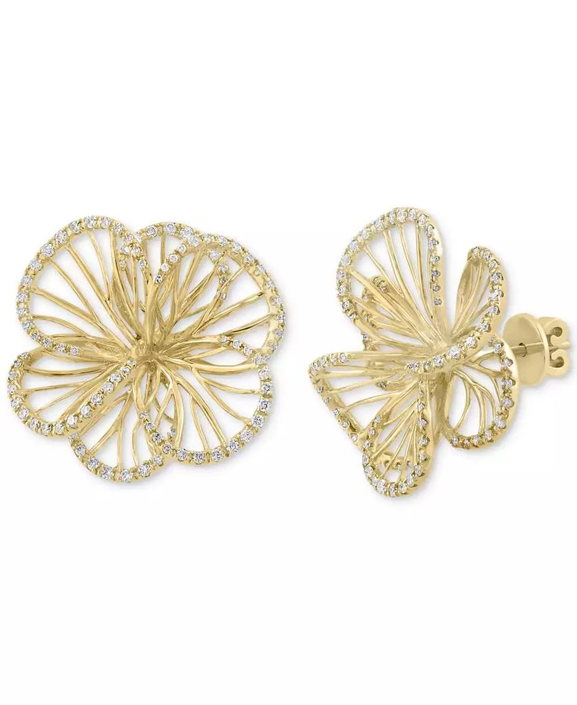 Effy EFFY® Diamond Openwork Flower Stud Earrings (5/8 ct. t.w.) in 14k Gold 1