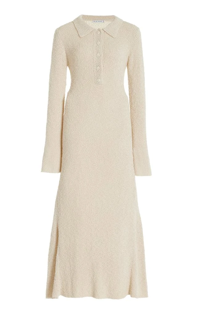 Third Form Third Form - Unbound Boucle-Knit Maxi Shirt Dress - Ivory - US 8 - Moda Operandi 1