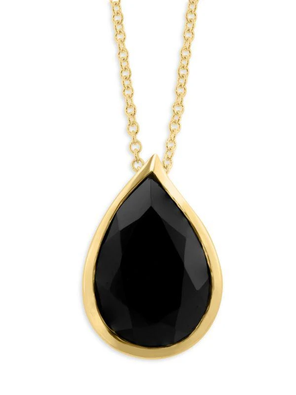 Effy 14K Yellow Gold & Onyx Pendant Necklace 2