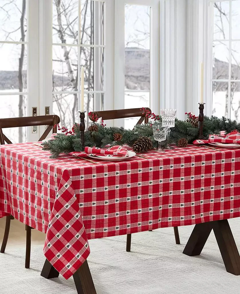 Elrene Sherwood Tree Dobby Cotton Rectangle Tablecloth, 84"x 60"