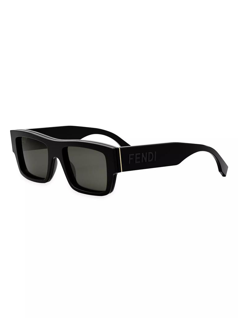 Fendi Signature 53MM Rectangular Sunglasses - Accessories