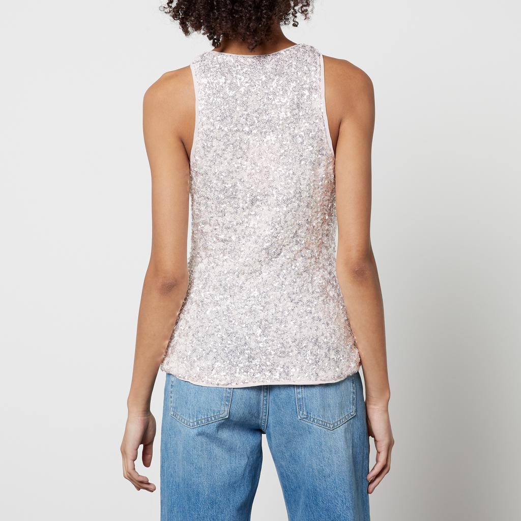 Ganni Ganni 3D Sequined Mesh Top