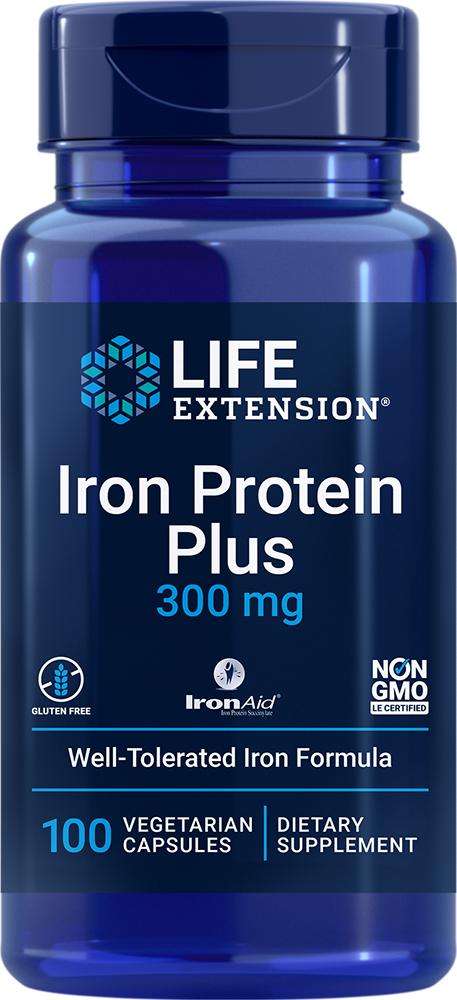 Life Extension Life Extension Iron Protein Plus, 100 vegetarian - 300 mg (300 mg, 100 vegetarian capsules)