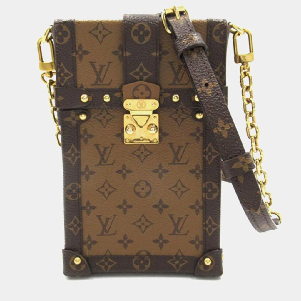 Louis Vuitton Louis Vuitton Brown Canvas Monogram Reverse Vertical Trunk Pochette Crossbody Bag 1