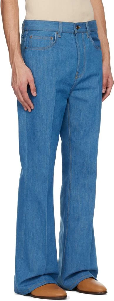 AMIRI Blue Creased Flare Jeans 2