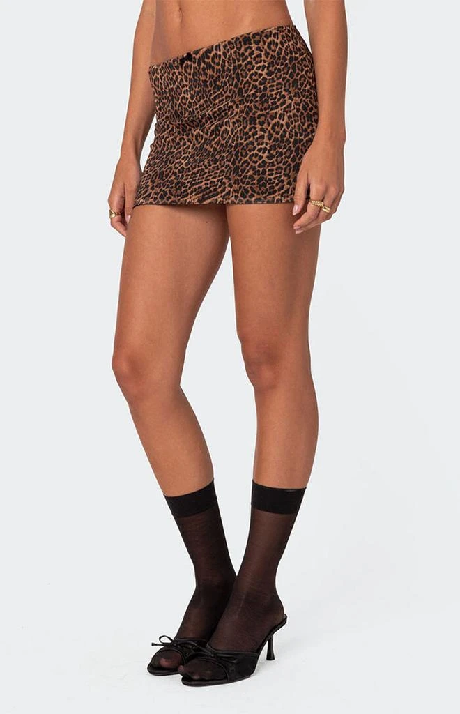 Edikted Edin Leopard Print Mesh Mini Skirt 4