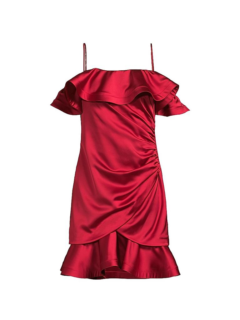 【送料 関税込】POLO RALPH LAUREN Ruffled taffeta midi dress Ruffled taffeta midi dress in red - Polo Ralph Lauren