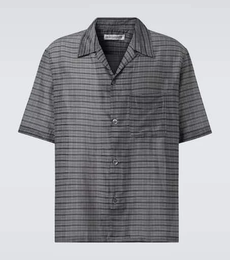 Our Legacy Heusen checked cotton and silk bowling shirt 1