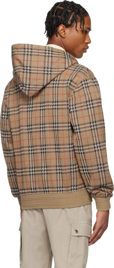 Burberry Brown Check Cotton Blend Zip Hoodie 3