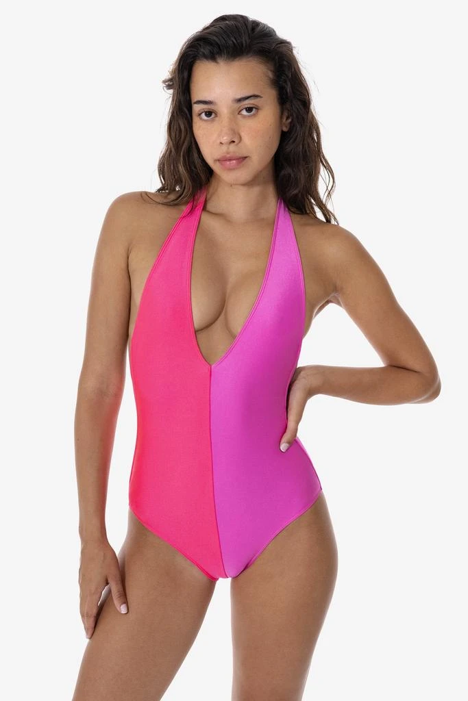 Los Angeles Apparel RNT342 - 2-Tone Halter One Piece 3