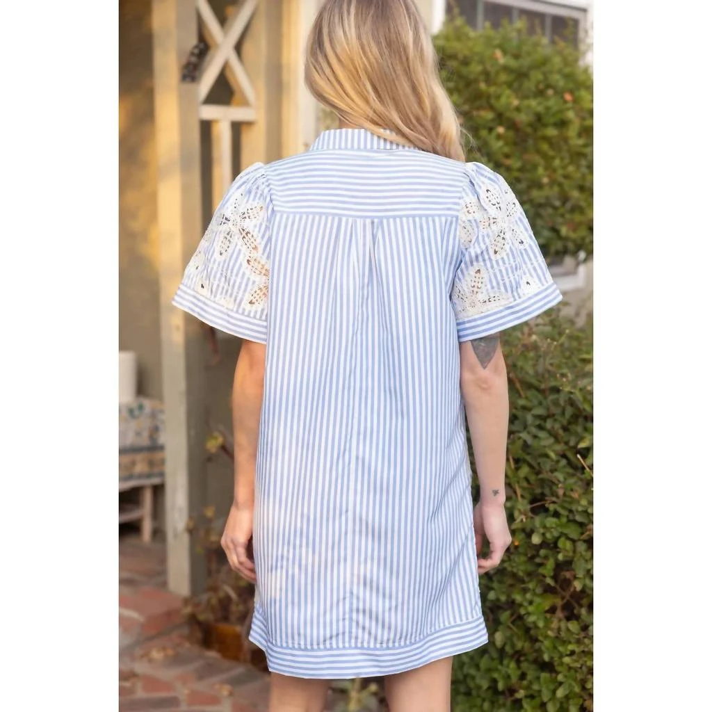 Voy Voy - Gretchen Eyelet Dress - Blue - L
