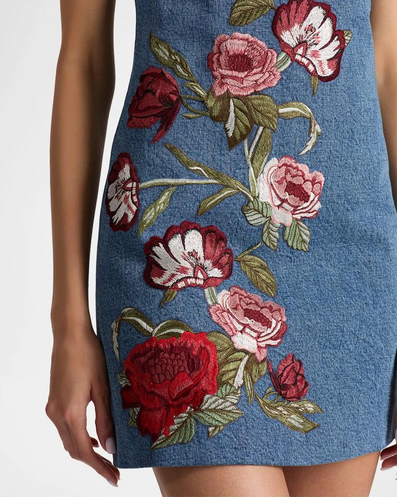sachin and babi light blue dress Sleeveless 3D Floral Embroidered Mini Dress