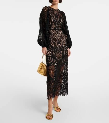 Farm Rio Nature guipure lace maxi dress 2