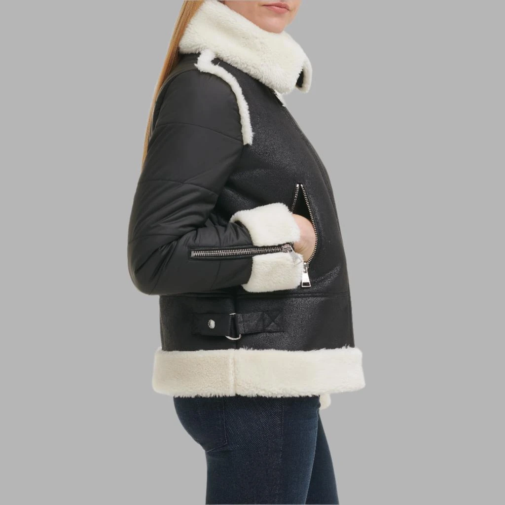Karl Lagerfeld Paris FAUX SHERPA PUFFER COAT 3