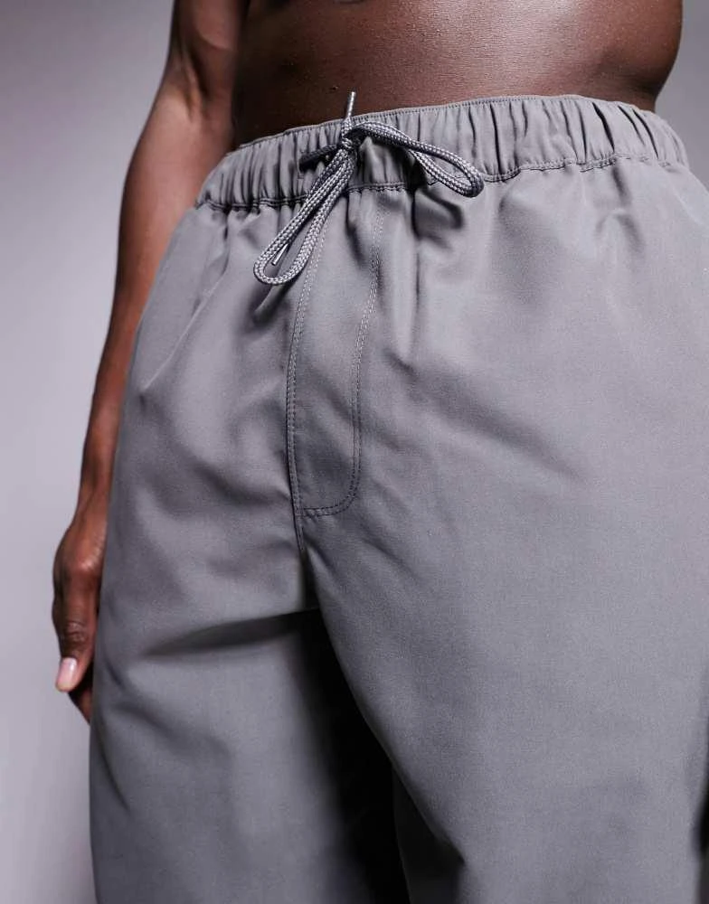 ASOS ASOS DESIGN swim shorts in long length in grey 3