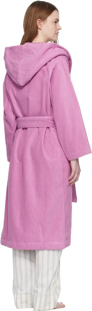 Tekla Pink Terry Hooded Bathrobe 3