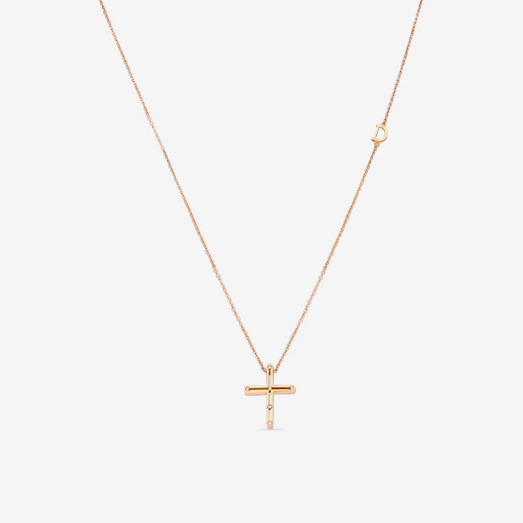 Damiani Damiani 18K Rose Gold Diamond Cross Pendant Necklace 20076844-copy