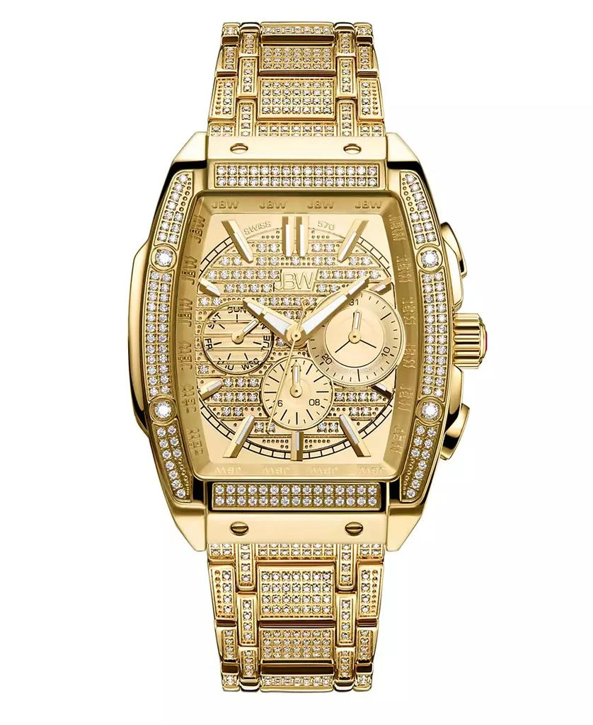 Jbw Men's Echelon Platinum Series Diamond (3 ct. t.w.) 18K Gold-Plated Stainless Steel Watch, 41Mm 1