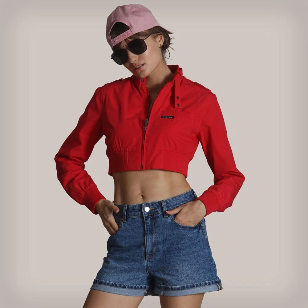 Members Only Women's Mini Cropped Racer Jacket 10