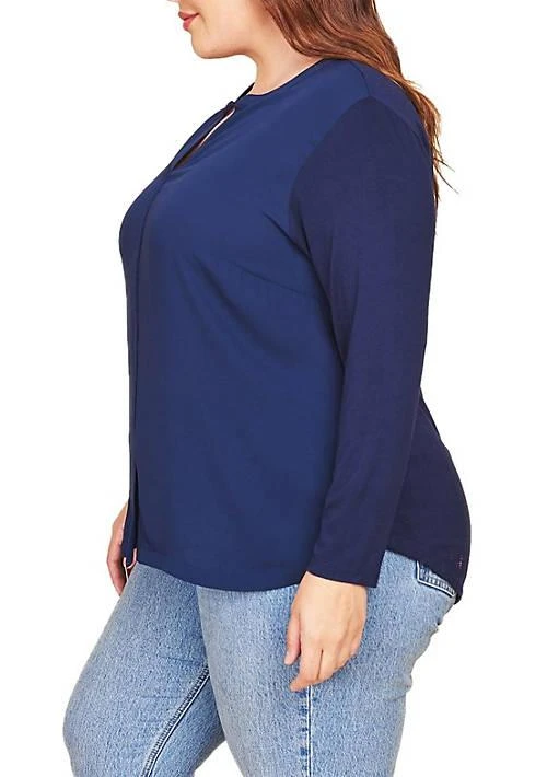 DR2 by Daniel Rainn By Daniel Rainn Long Sleeve V Neck Blouse 2