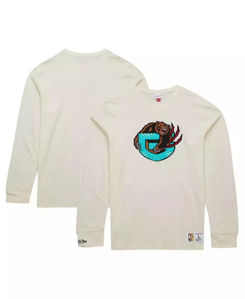 Mitchell & Ness Men's Cream Vancouver Grizzlies Hardwood Classics Vintage-like Long Sleeve T-Shirt 1