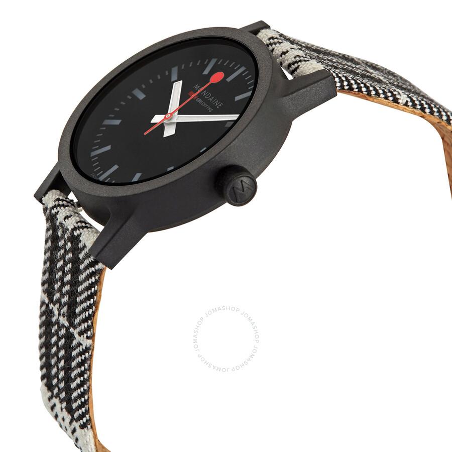 Mondaine Essence Quartz Black Dial Ladies Watch MS1.32120.LB