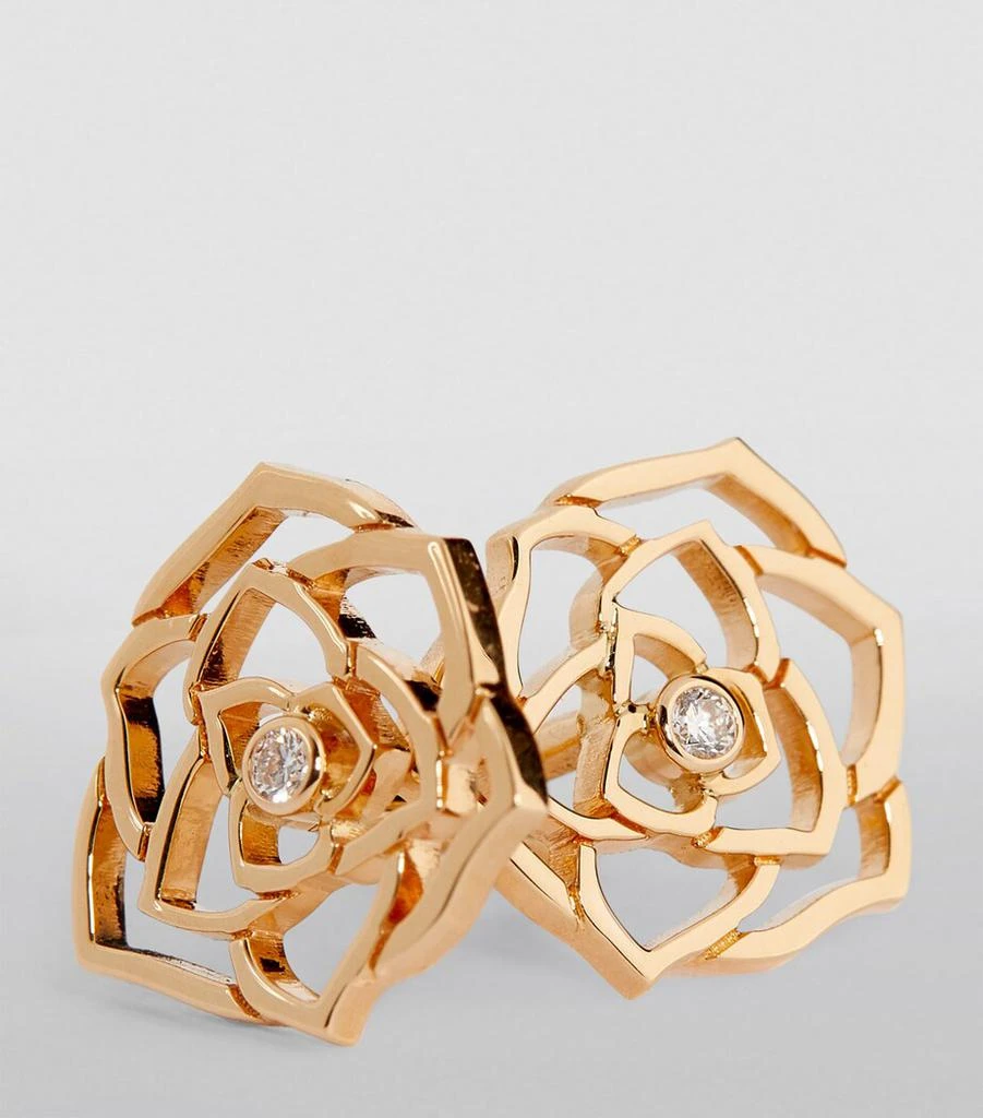 PIAGET Rose Gold and Diamond Rose Earrings 6