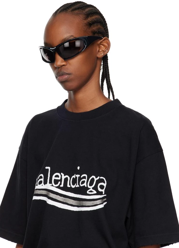 Balenciaga Black Dynamo Rectangle Sunglasses 4
