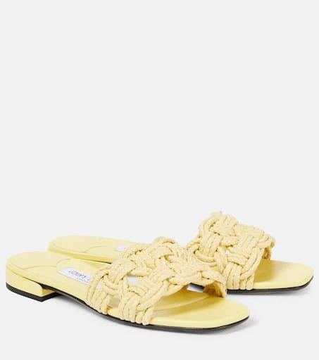 Jimmy Choo Chara woven raffia sandals 1