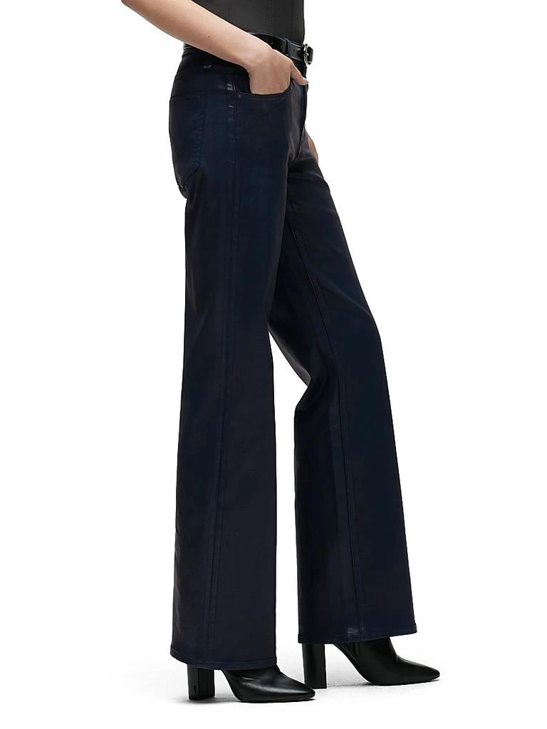 Hudson Rosie Waxed High-Rise Wide-Leg Jeans 5